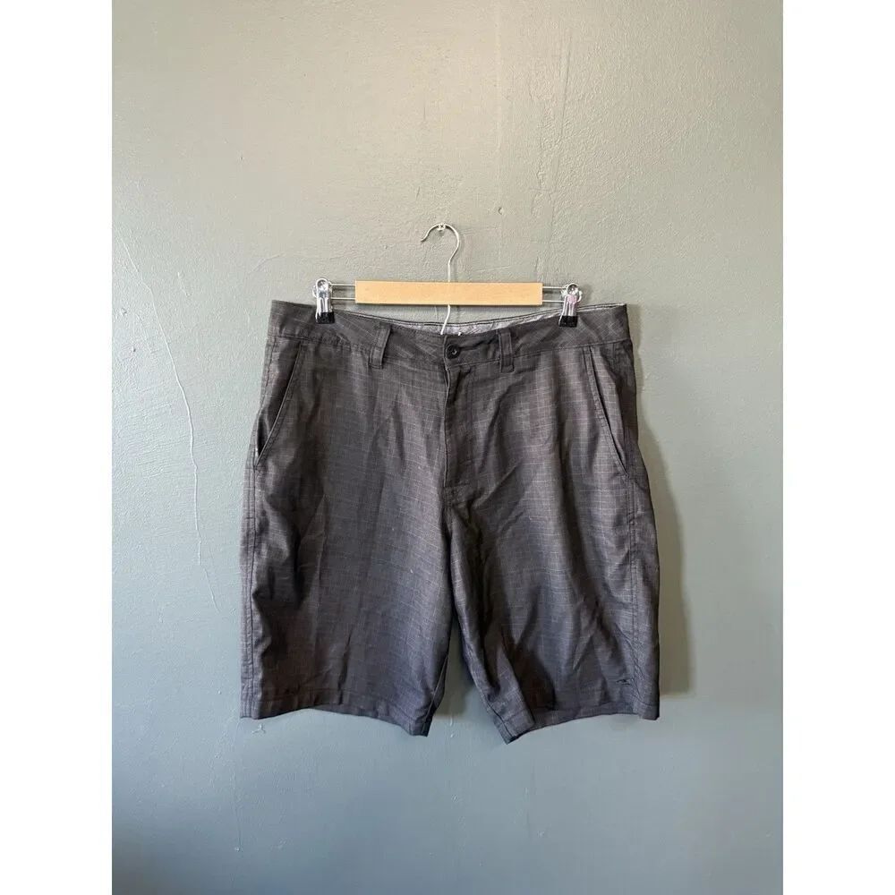 Oneill Mens Black Checkered Chino Shorts Size 34